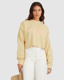 5 Hey Gday Cropped Crewneck Sweatshirt Yellow UBJFT00103 Billabong