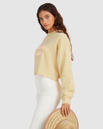 3 Hey Gday Cropped Crewneck Sweatshirt Yellow UBJFT00103 Billabong