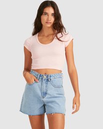 billabong, Baby Vee T-Shirt, PALE PINK (ppi) BABY VEE TEE UBJKT00116