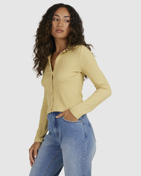 1 Cool Change Rib Knit Cardigan Yellow UBJKT00195 Billabong