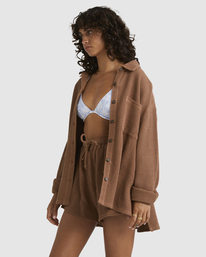 3 Locked On You Long Sleeve Shirt Brown UBJKT00202 Billabong