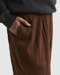 3 Follow Me High-Rise Elastic Waist-Waist Pants Brown UBJNP00116 Billabong