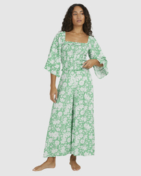 0 On My Mind Isle Wide Leg Beachy Pants Green UBJNP00150 Billabong