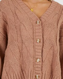 3 Just Fine Cardigan Brown UBJSW00106 Billabong