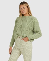 1 Only Mine Crew Neck Sweater Green UBJSW00127 Billabong