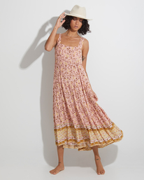 1 Shine On Eco Midi Dress Pink UBJWD00169 Billabong