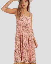 6 Shine On Eco Midi Dress Pink UBJWD00169 Billabong
