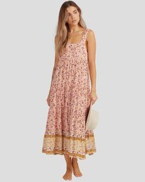 2 Shine On Eco Midi Dress Pink UBJWD00169 Billabong