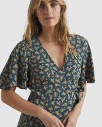 3 Lost Days Wrap Dress Green UBJWD00304 Billabong