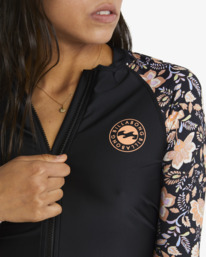 3 Hideaway Hippie Pipa Rash Vest Black UBJWR03003 Billabong