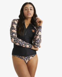 0 Hideaway Hippie Pipa Rash Vest Black UBJWR03003 Billabong