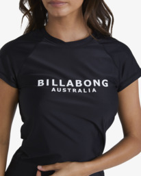 3 Society Short Sleeve Rash Vest Black UBJWR03027 Billabong