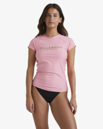 0 Society Foil Short Sleeve Rash Vest Pink UBJWR03028 Billabong