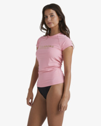 1 Society Foil Short Sleeve Rash Vest Pink UBJWR03028 Billabong
