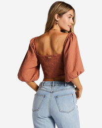 3 Del Sole - Crop top de algodón para Mujer Rosa UBJWT00122 Billabong
