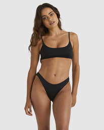 0 Sol Searcher Scoop Bralette Bikini Top Black UBJX300158 Billabong
