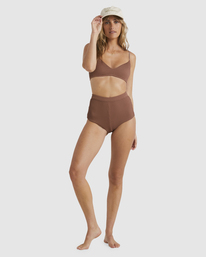 4 Summer High V Bralette Bikini Top Brown UBJX300482 Billabong