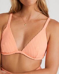 3 Terry Rib Reese D/DD Underwire Bikini Top Pink UBJX300508 Billabong