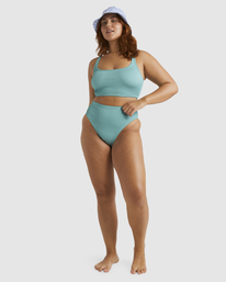4 Summer High Crop Tank Bikini Top Green UBJX300509 Billabong