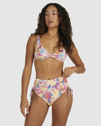 1 Summer Bliss Ruched - Braguita de bikini retro para Mujer Rojo UBJX400376 Billabong
