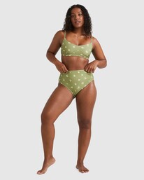5 Free Fallin Hi Retro Bikini Bottom Green UBJX400390 Billabong