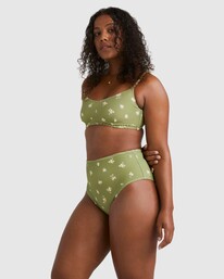 2 Free Fallin Hi Retro Bikini Bottom Green UBJX400390 Billabong