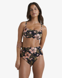 0 Hooked On Tropics Hi Retro Bikini Bottoms Black UBJX400491 Billabong