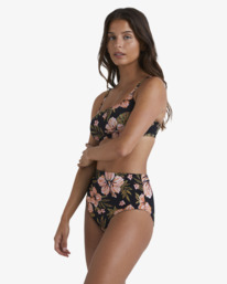 2 Hooked On Tropics Hi Retro Bikini Bottoms Black UBJX400491 Billabong
