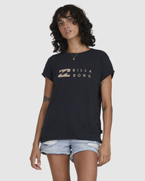3 One Wave Burnout T-Shirt Black UBJZT00165 Billabong