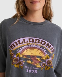 5 Since 73 Rise And Shine - Camiseta Extragrande para Mujer Negro UBJZT00311 Billabong