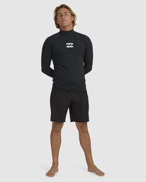 6 All Day Wave Performance Fit Rash Vest Black UBYWR00116 Billabong