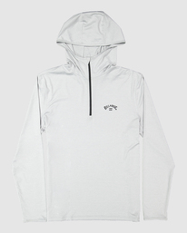 4 Shoreline 1/4 Zip Hooded Rash Vest Grey UBYWR03003 Billabong