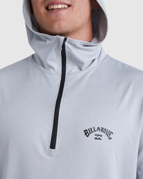 3 Shoreline 1/4 Zip Hooded Rash Vest Grey UBYWR03003 Billabong
