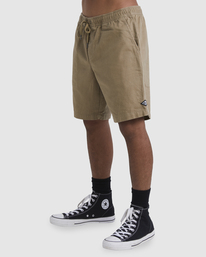 1 Beach Days Layback Twill Elastic Waist Walkshorts 18.5" Brown UBYWS00112 Billabong