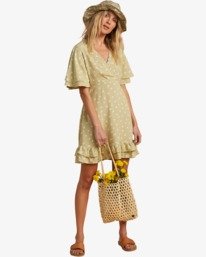 0 Salty Blonde In Bloom - Mini Jurk voor Dames Green W3DR34BIP1 Billabong