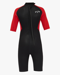 1 2/2mm Intruder - Back Zip Short Sleeve Spring Suit for Boys 8 - 14 Red Z42B91BIP2 Billabong