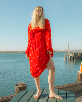 coast red velvet dress