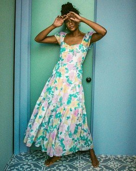 billabong sunrise floral tiered maxi dress