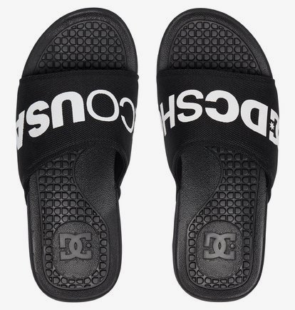 DC Shoes Mens Bolsa SP Slider Sandals Black//White 14