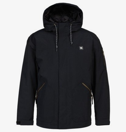 black snowboarding jacket