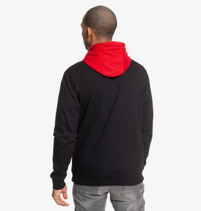 half red half black hoodie