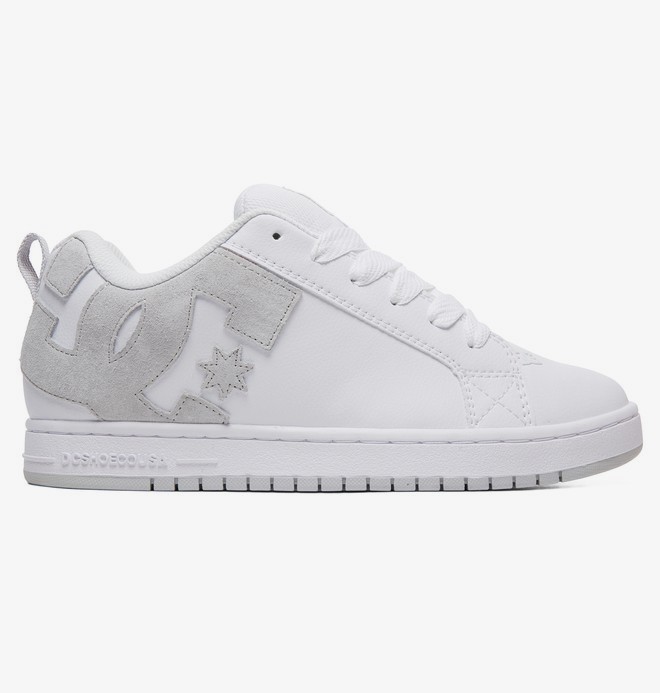 dcshoes, Court Graffik - Zapatos para Hombre, WHITE/GREY/GREY (xwss) 0 Court Graffik - Zapatos para Hombre Blanco 300529 DC Shoes