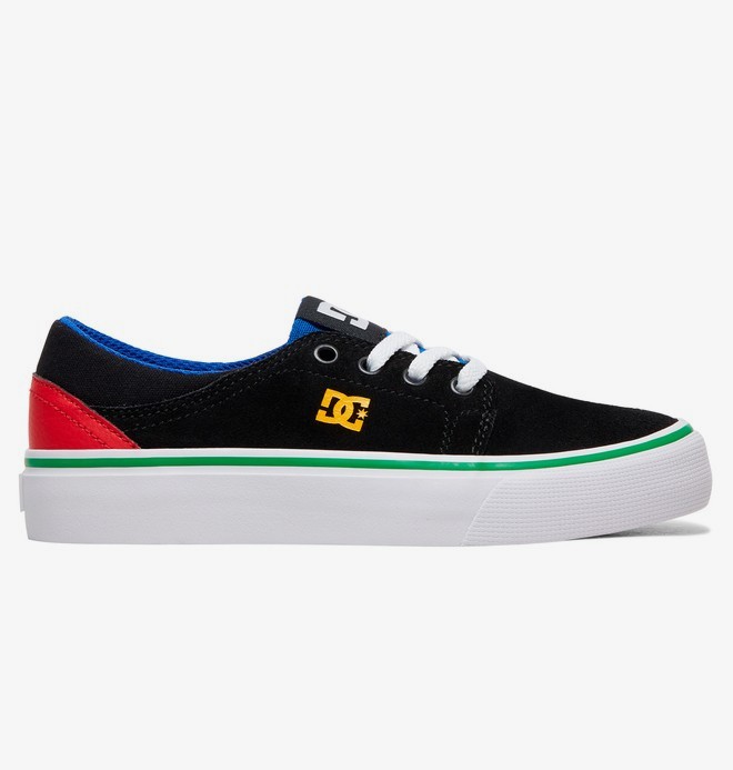 dcshoes, Trase - Leather Shoes for Kids, BLACK MULTI (bk6) 0 Trase - Leather Shoes for Kids Black ADBS300138 DC Shoes