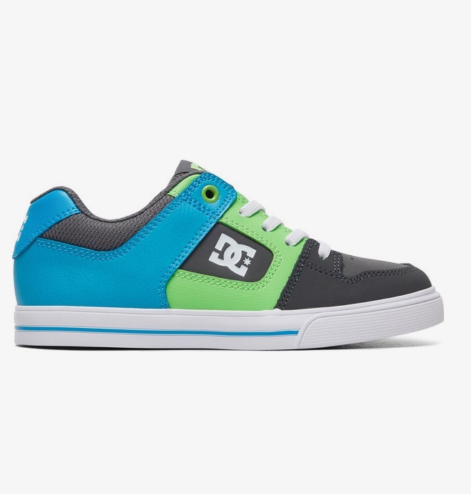 dcshoes, Pure Elastic - Baskets pour garçon, GREY/GREEN/BLUE (xsgb) 0 Pure Elastic - Baskets pour garçon Gris ADBS300256 DC Shoes
