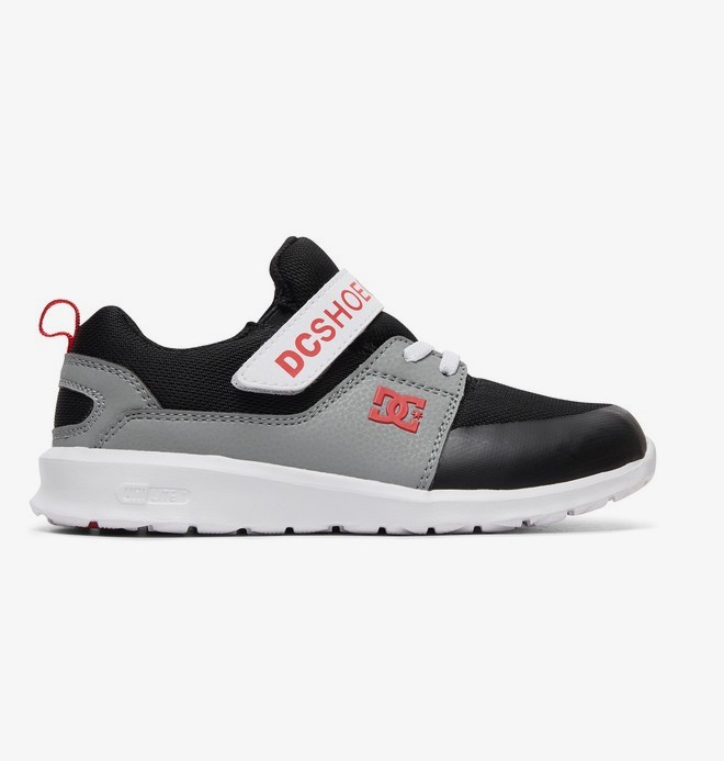 dcshoes, Heathrow Prestige EV - Zapatillas con Cordones Elásticos para Chicos, BLACK/GREY/RED (byr) 0 Heathrow Prestige EV - Zapatillas con Cordones Elásticos para Chicos Negro ADBS700064 DC Shoes