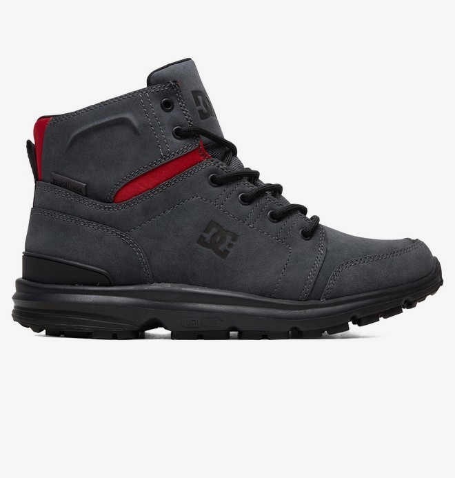 dcshoes, Torstein - Leather Winter Boots, GREY/BLACK/RED (xskr) 0 Torstein - Leather Winter Boots Gray ADYB700026 DC Shoes