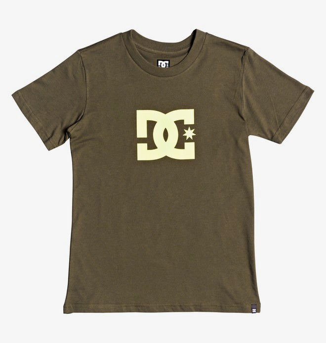 dcshoes, Star - Camiseta para Chicos 8-16, FATIGUE GREEN/SAFETY YELLOW (xccy) 0 Star - Camiseta para Chicos 8-16 Marron EDBZT03313 DC Shoes