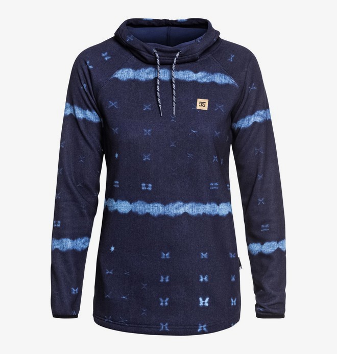 dcshoes, Salem - Technische Hoodie voor Dames, DARK BLUE MUD CLOTH B (bsn8) 0 Salem - Technische Hoodie voor Dames Blue EDJFT03060 DC Shoes