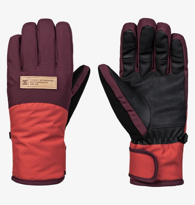 dcshoes, Franchise - Ski/Snowboard Gloves for Women, WINETASTING (rtf0) 0 Franchise - Ski/Snowboard Gloves for Women Red EDJHN03012 DC Shoes
