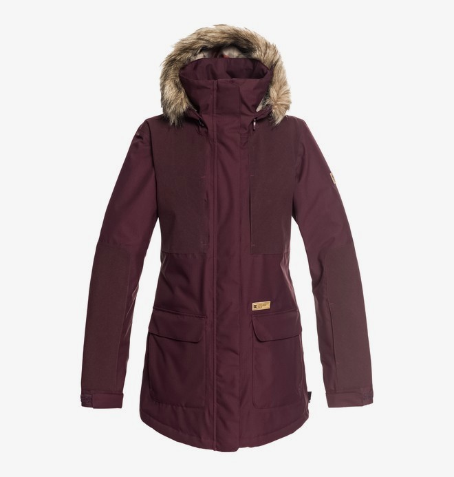 dcshoes, Panoramic - Snowboardjack in parkastijl voor Dames, WINETASTING (rtf0) 0 Panoramic - Snowboardjack in parkastijl voor Dames Red EDJTJ03032 DC Shoes